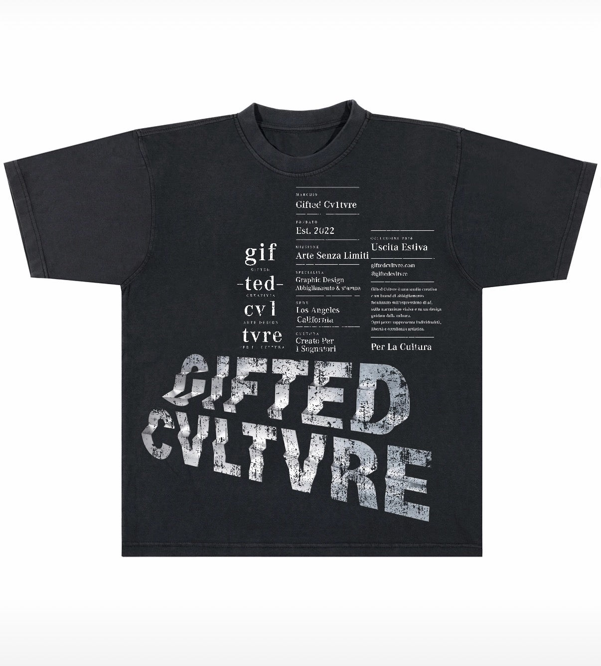 Gifted Cvltvre “Cultura dei Dotati” Tee – Vintage Black