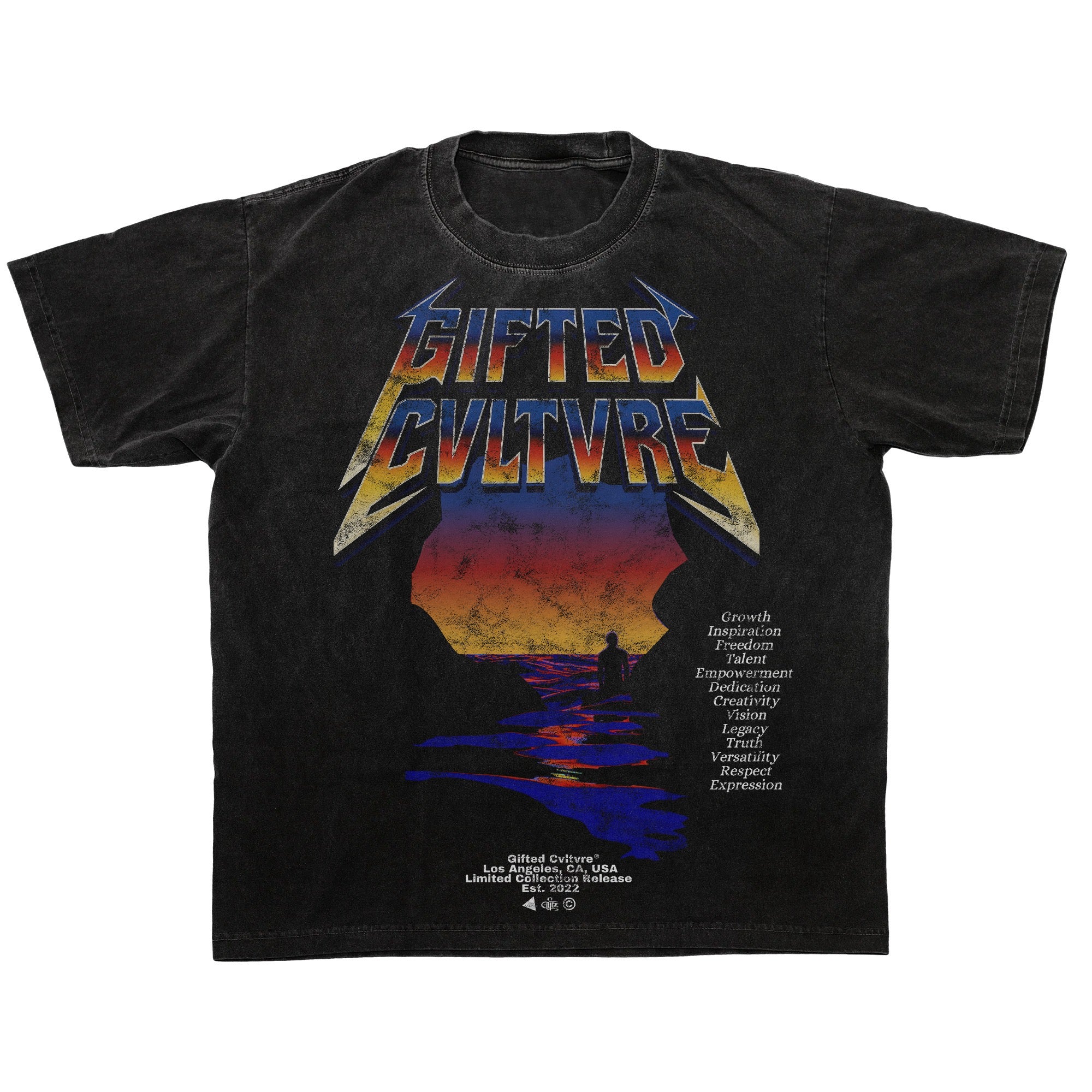 Gifted Cvltvre “Journey Within” Vintage Tee (Black Wash)